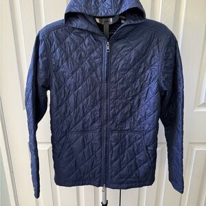Peter Millar Essex Quilted Hooded Jacket Medium Navy Blue with bottle opener